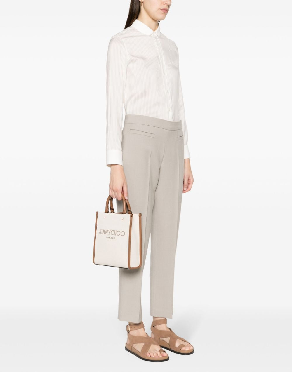 Avenue Tote N/S Canvas And Leather Tote Bag