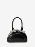 LEATHER CURVED MINI TOTE BAG