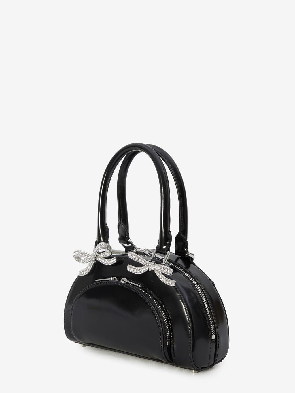 LEATHER CURVED MINI TOTE BAG