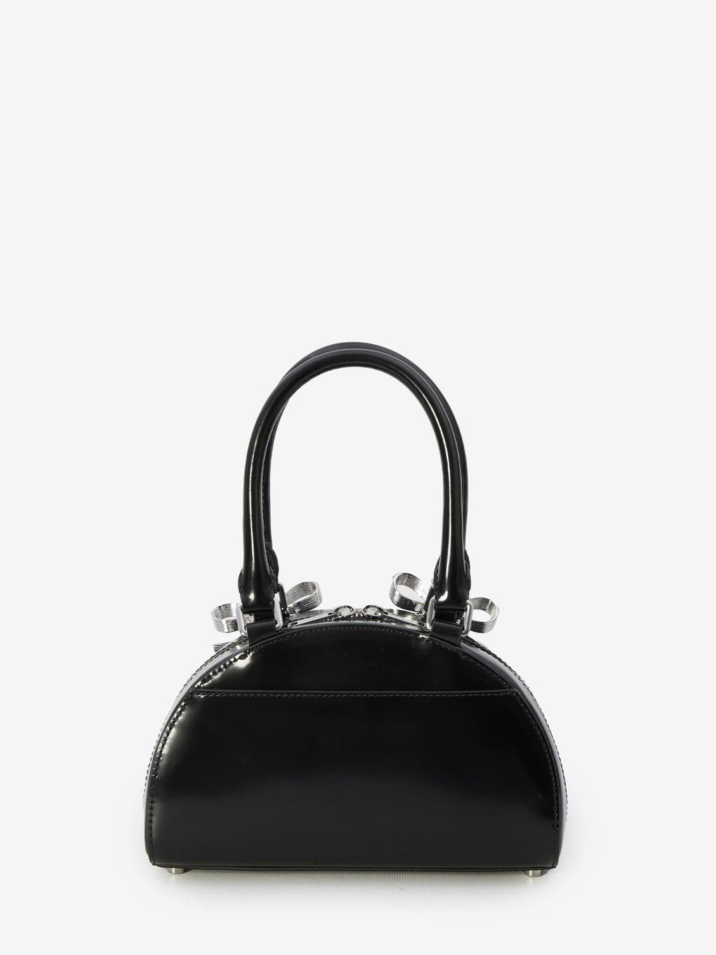 LEATHER CURVED MINI TOTE BAG