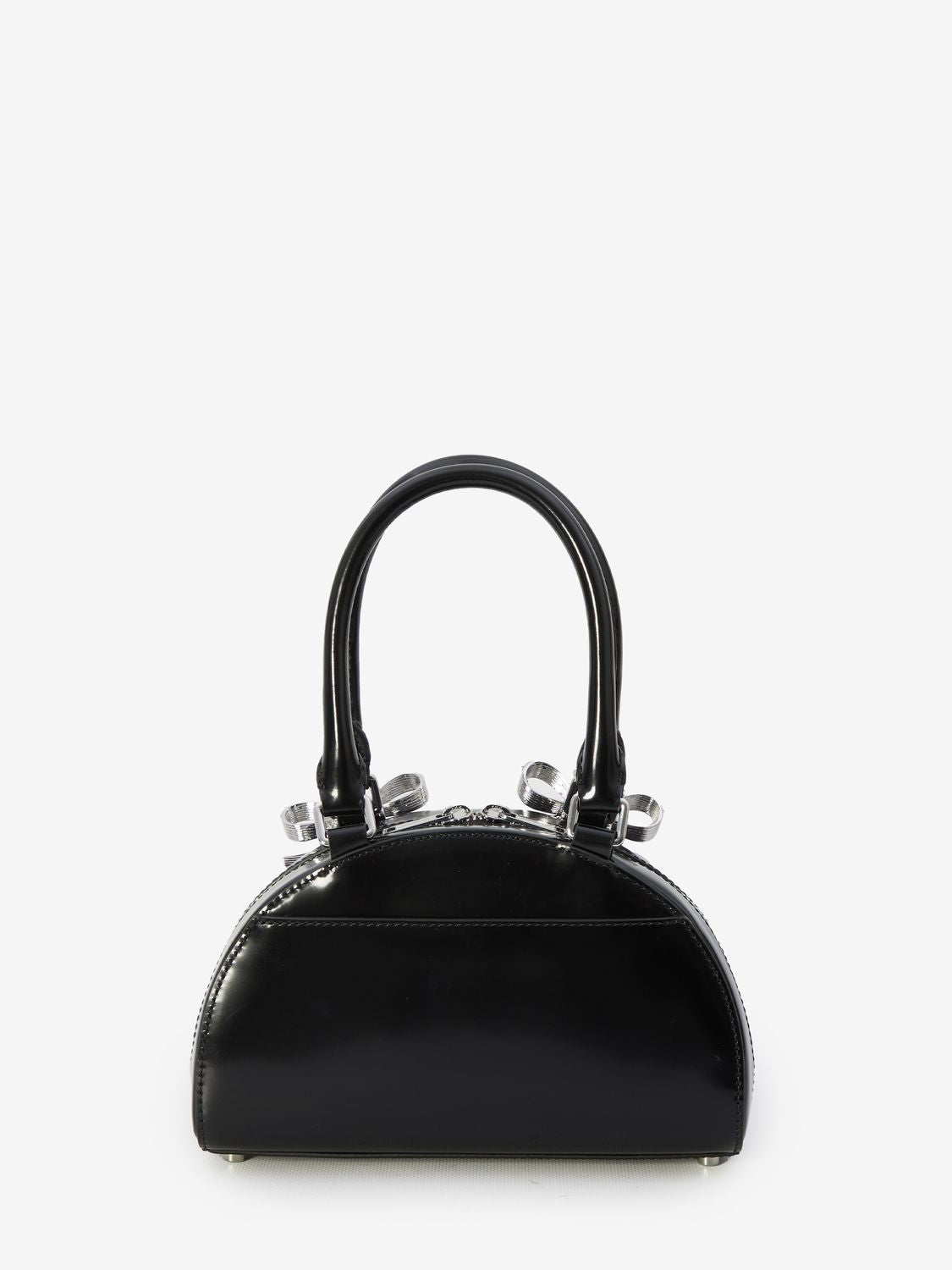 LEATHER CURVED MINI TOTE BAG