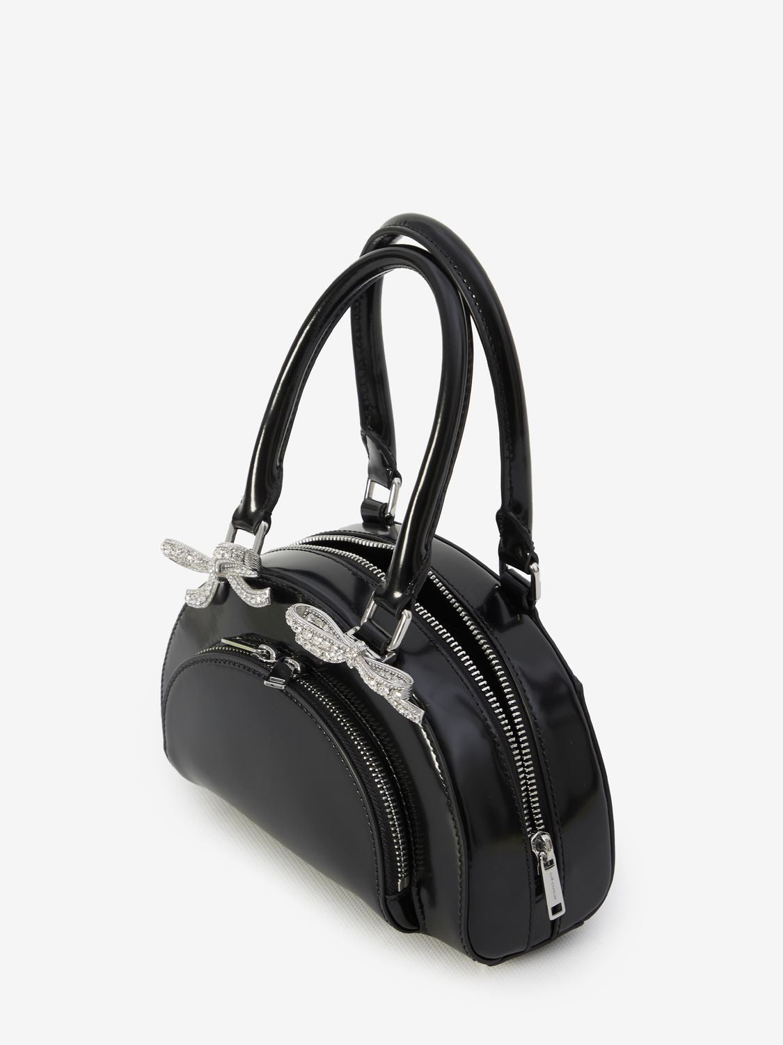 LEATHER CURVED MINI TOTE BAG