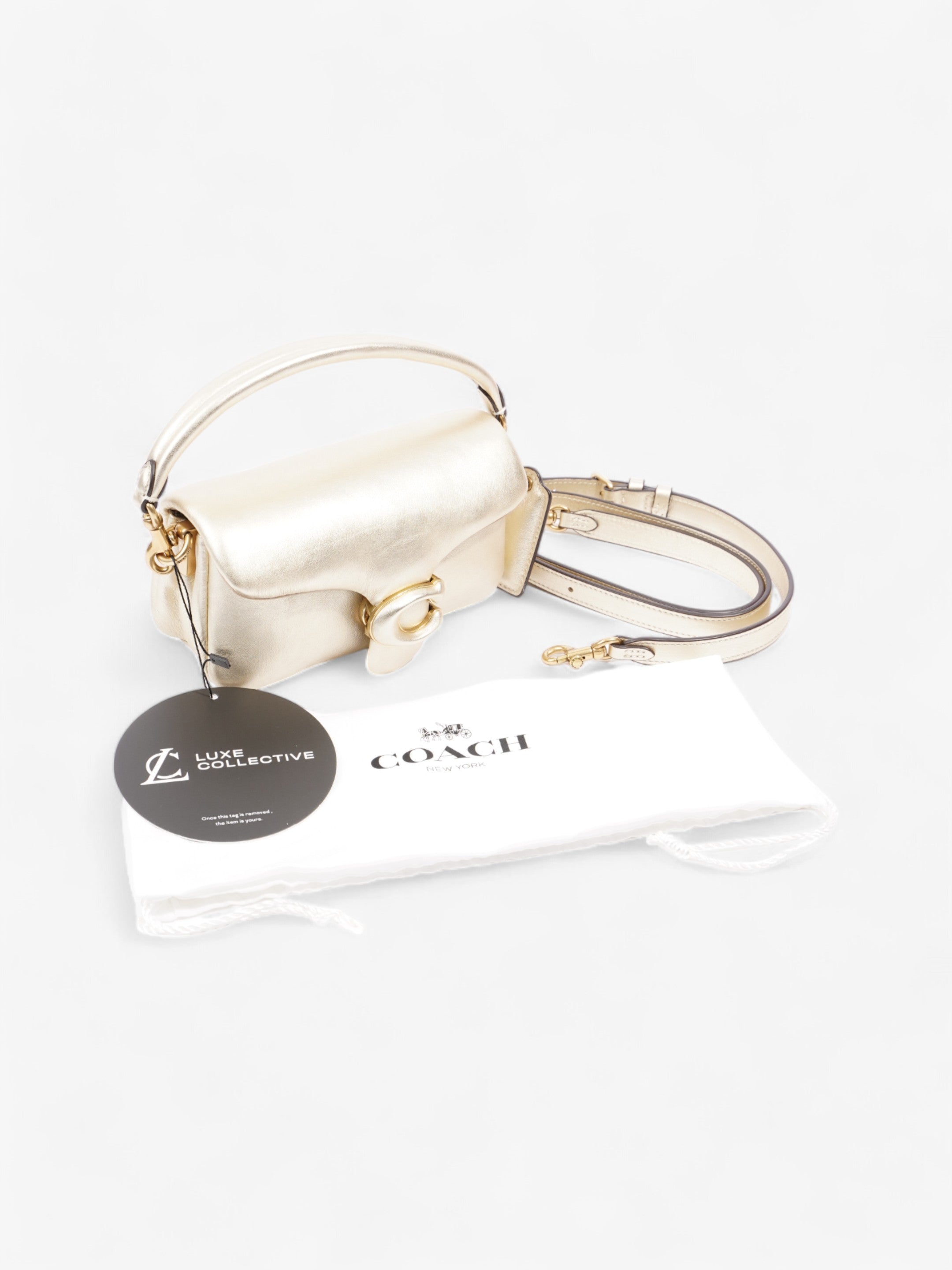 Coach Pillow Tabby Metallic Gold Nappa Leather 18