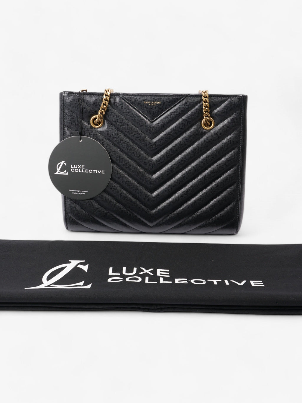 Saint Laurent Tribeca Tote Black Matelasse Leather