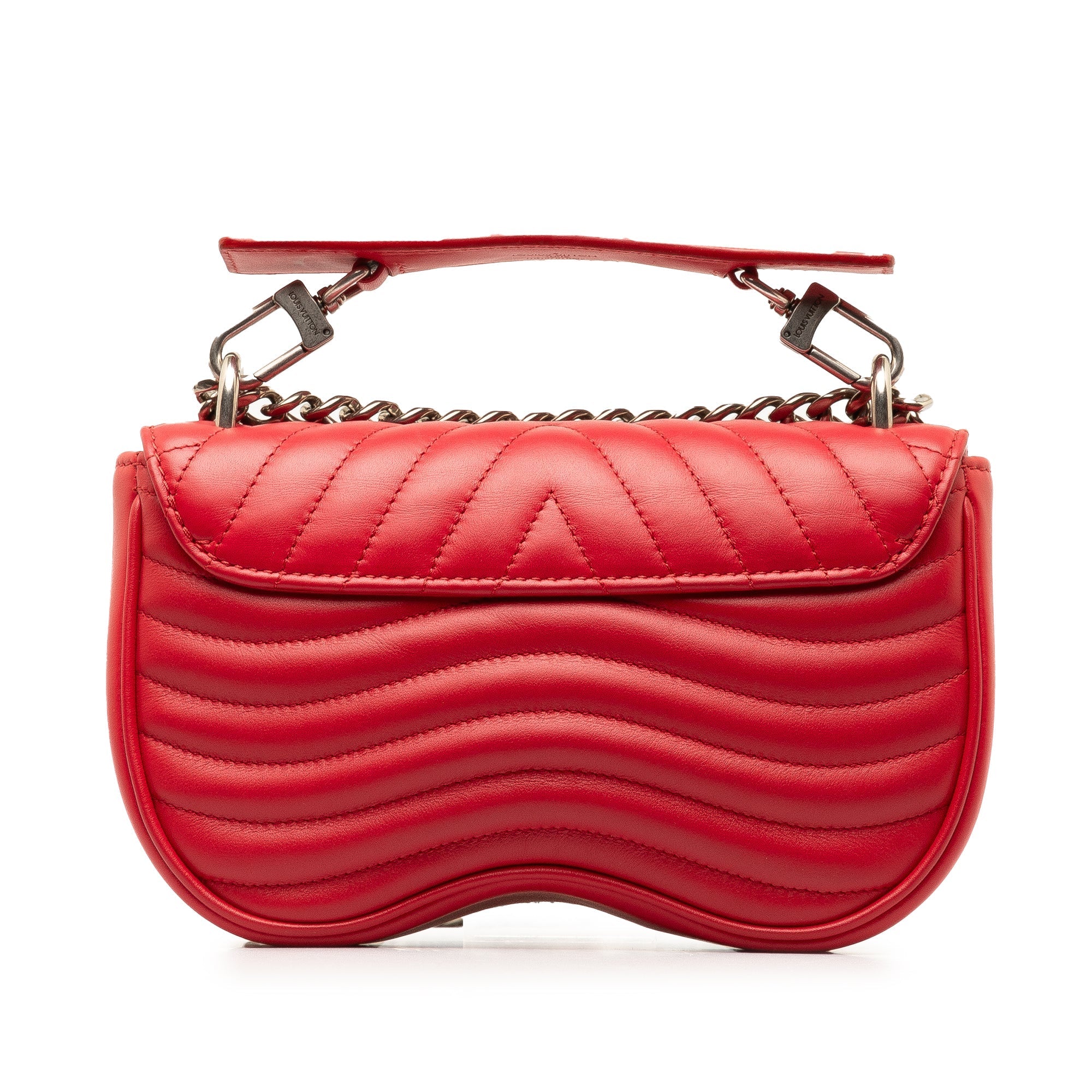 Red Louis Vuitton New Wave Chain Bag MM Satchel