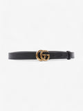 Gucci Marmont Thin Belt Black Leather 80cm / 32"