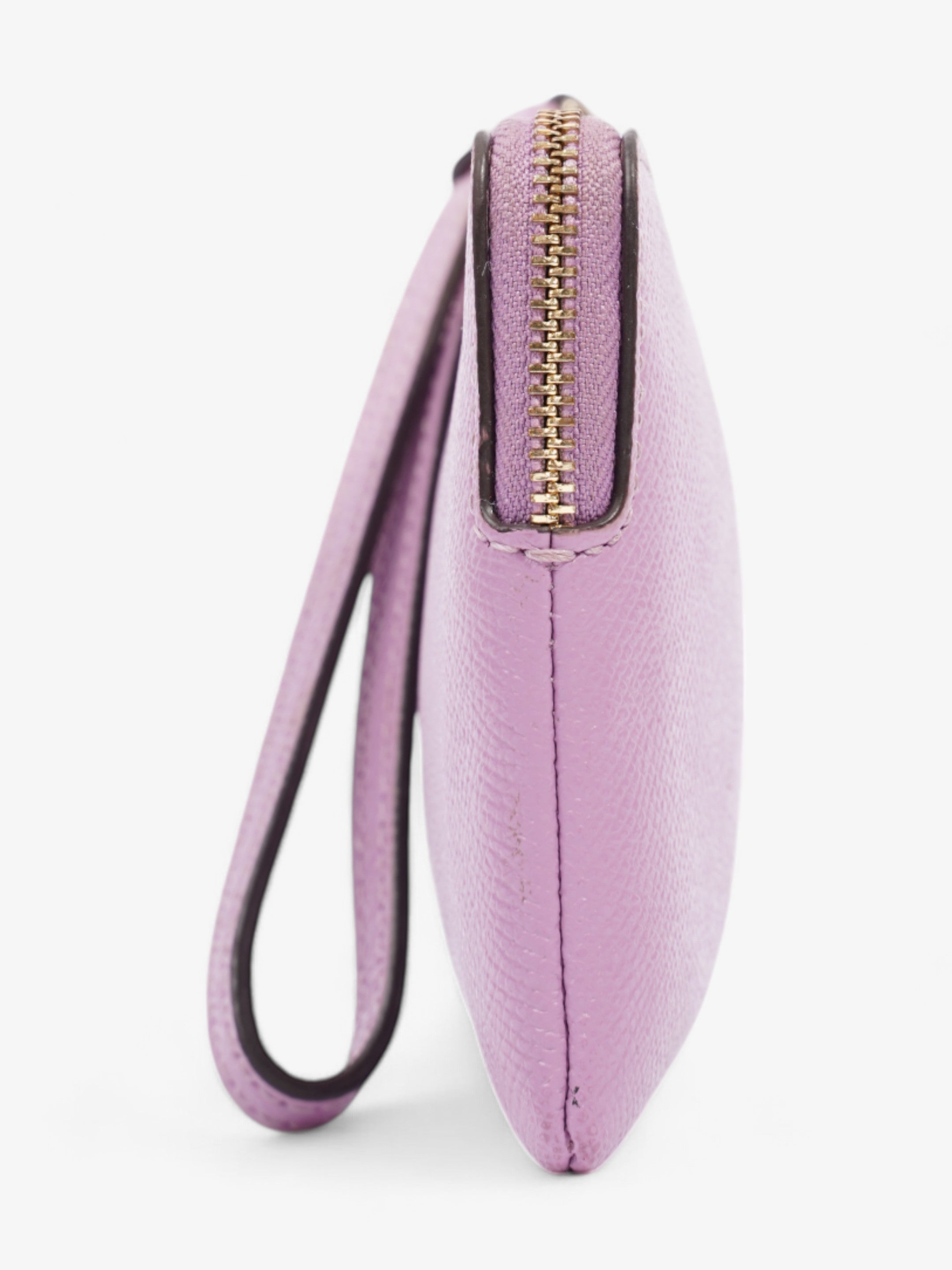 Coach Corner Zip Wristlet Violet Leather