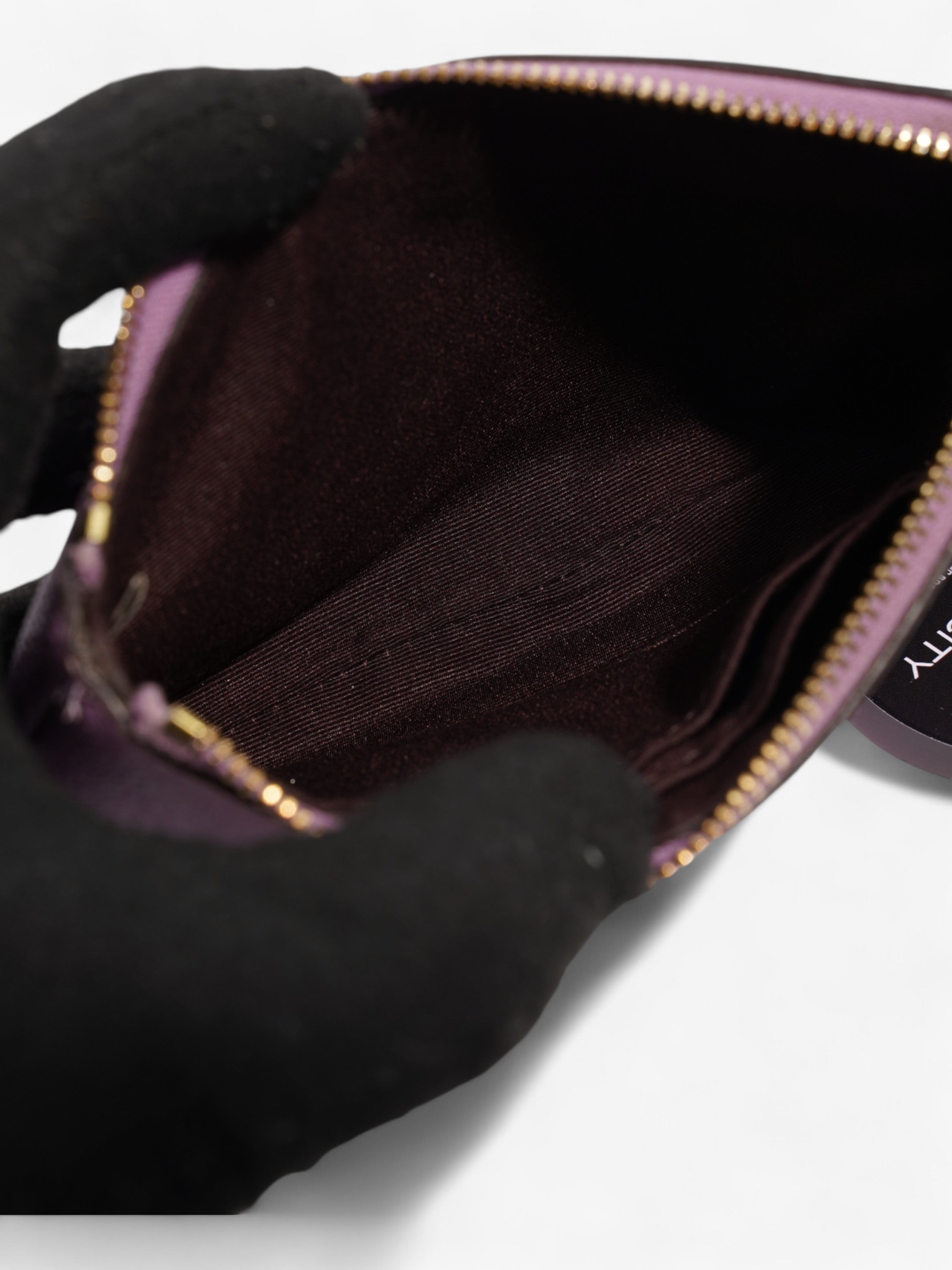 Coach Corner Zip Wristlet Violet Leather