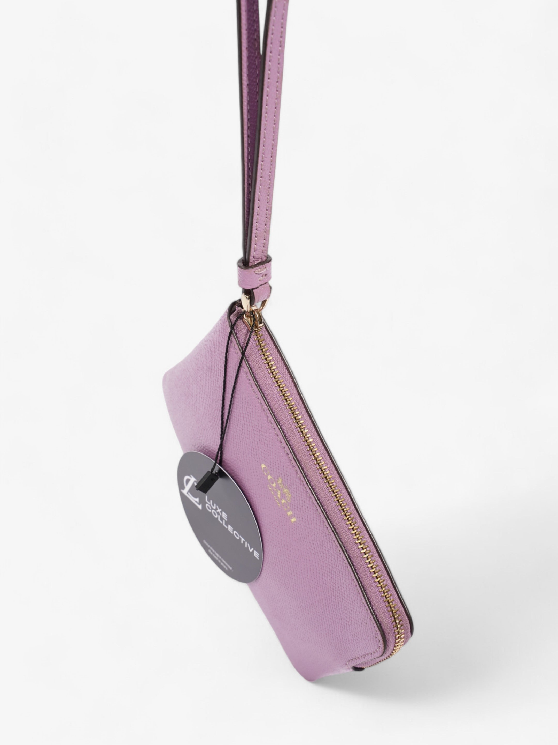 Coach Corner Zip Wristlet Violet Leather
