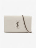 Saint Laurent Kate Chain Wallet Off White Calfskin Leather