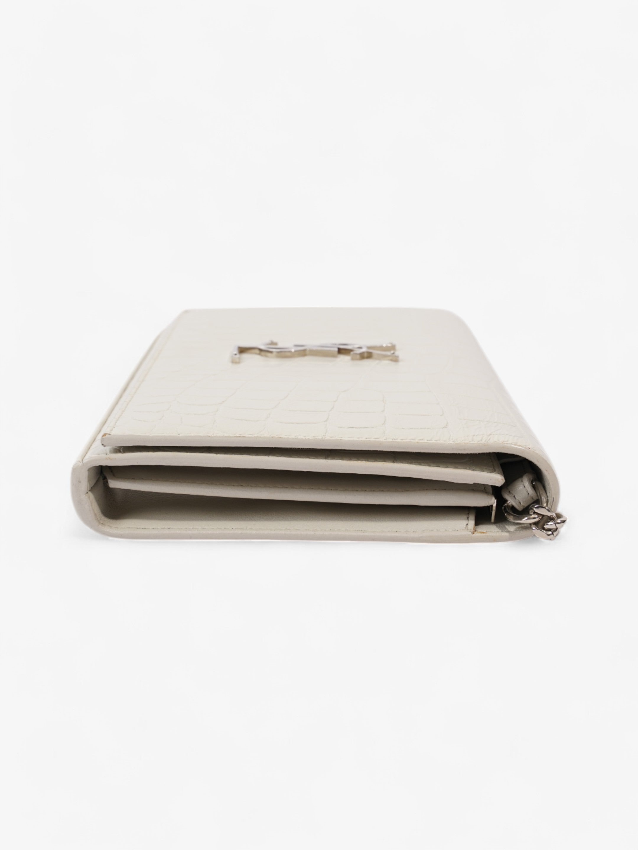 Saint Laurent Kate Chain Wallet Off White Calfskin Leather