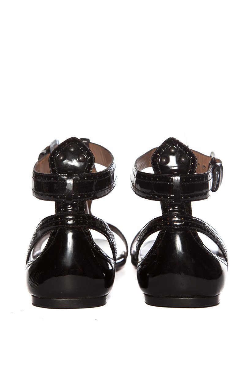 AlaÃƒÆ’Ã‚Â¯a Black Patent Leather T-Strap Sandal SZ 38