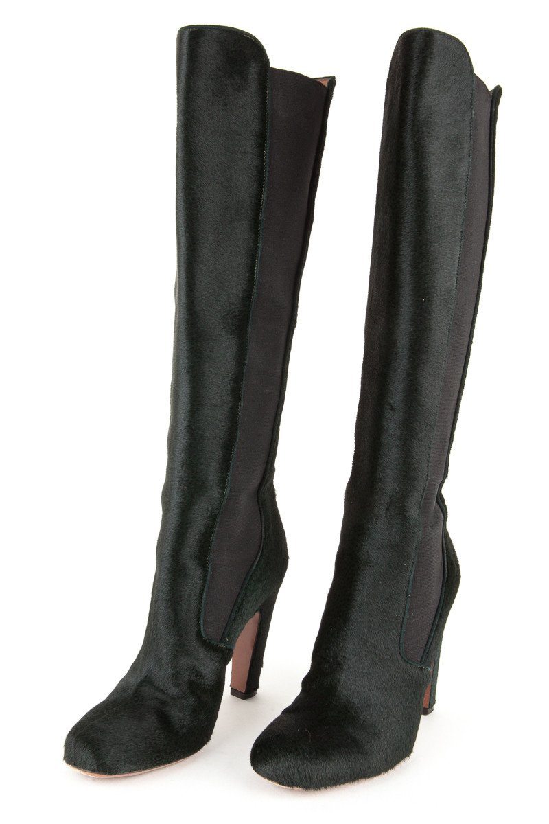 AlaÃƒÆ’Ã‚Â¯a 38 Dark Green Pony Hair Knee High Boots