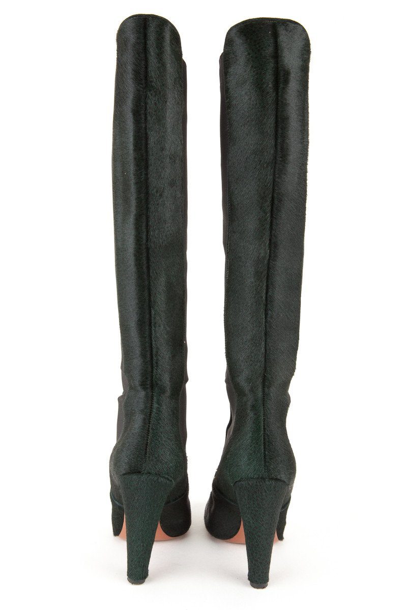 AlaÃƒÆ’Ã‚Â¯a 38 Dark Green Pony Hair Knee High Boots