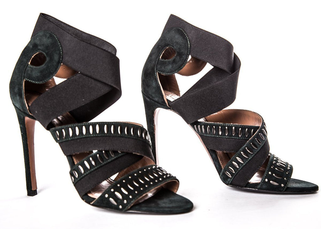 AlaÃƒÆ’Ã‚Â¯a Forest Green Suede Sandals SZ 35