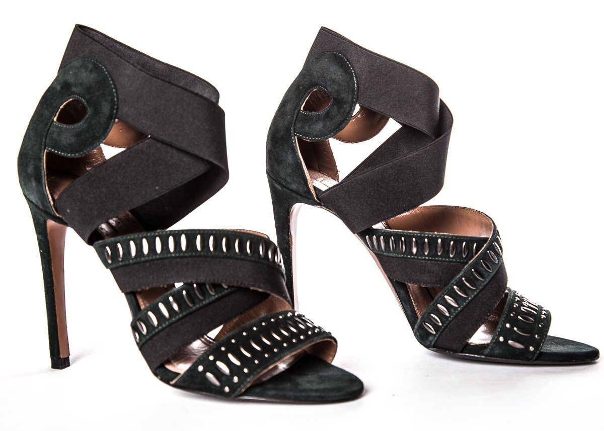 AlaÃƒÆ’Ã‚Â¯a Forest Green Suede Sandals SZ 35