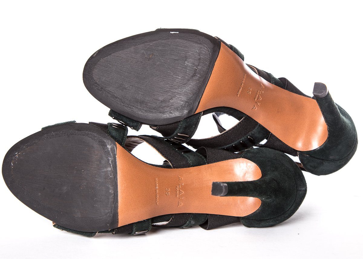 AlaÃƒÆ’Ã‚Â¯a Forest Green Suede Sandals SZ 35