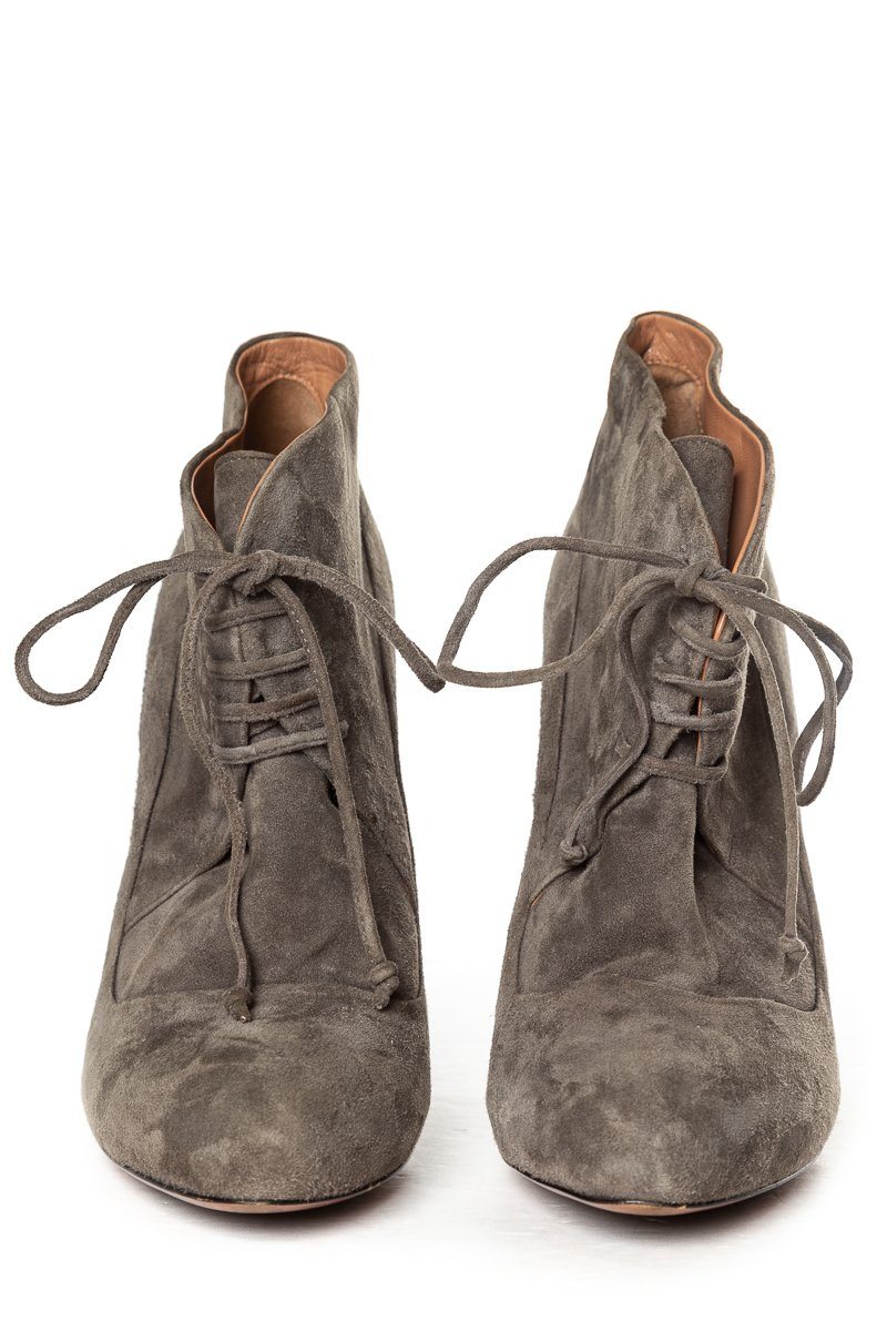 AlaÃƒÆ’Ã‚Â¯a Grey Suede Lace-Up Ankle Boots 38