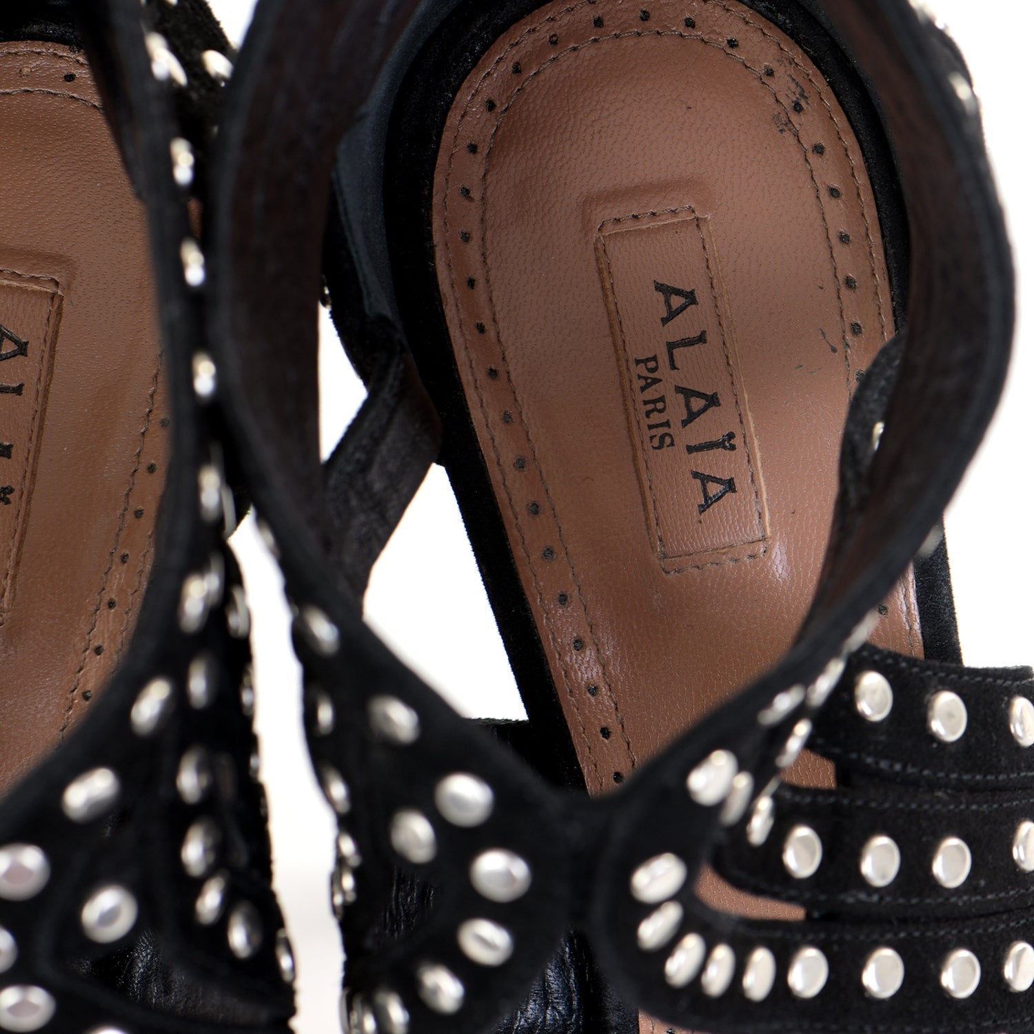 Black Suede Studded Platform Sandals