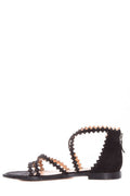 Alexa Wagner Black Gladiator Sandals SZ 36.5