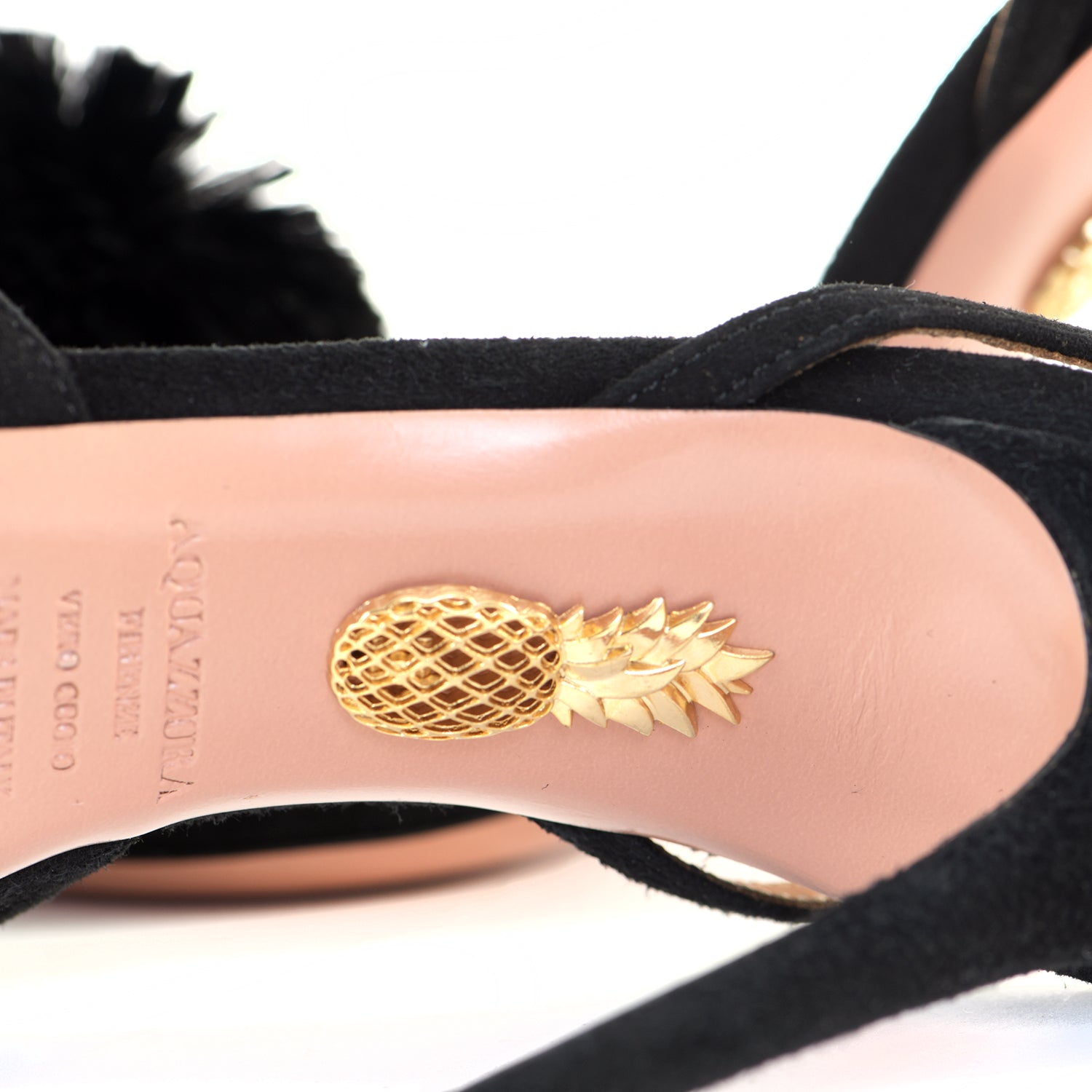 Suede Powder Puff Sling Backs