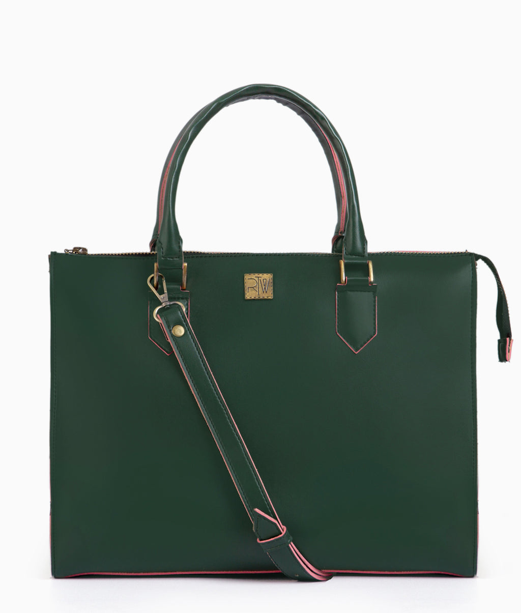 Army green workplace handbag