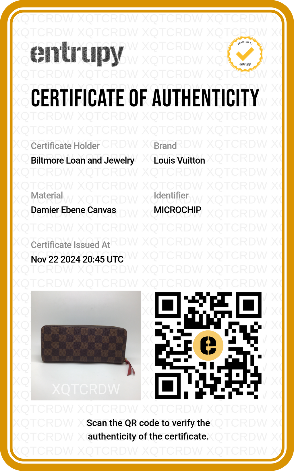 Louis Vuitton Damier Ebene Clemence Wallet Cherry
