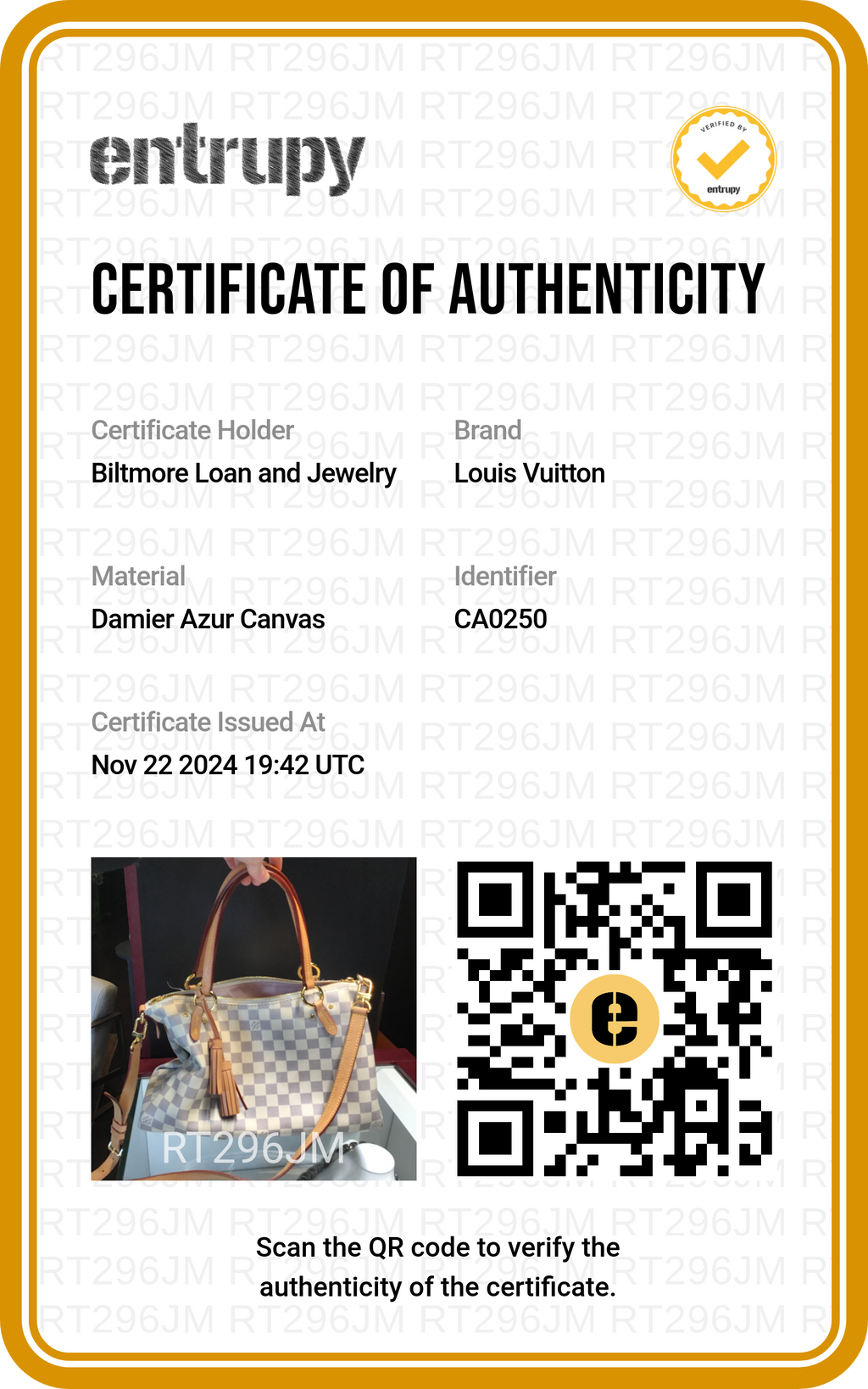 Louis Vuitton Damier Azur Lymington Shoulder Bag