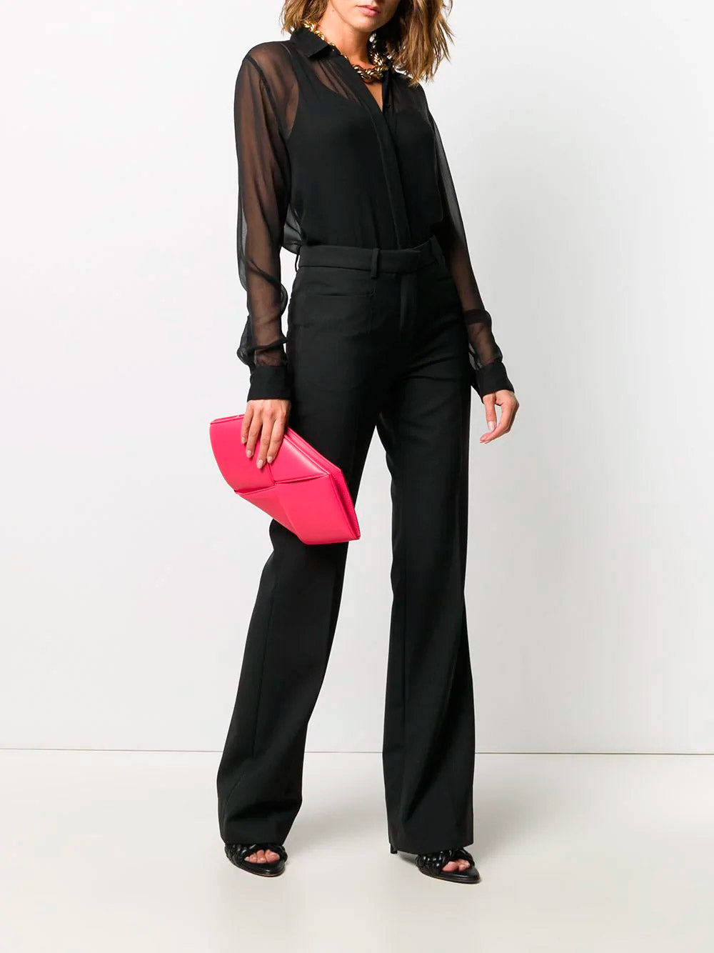 Maxi Intrecciato nappa leather pouch