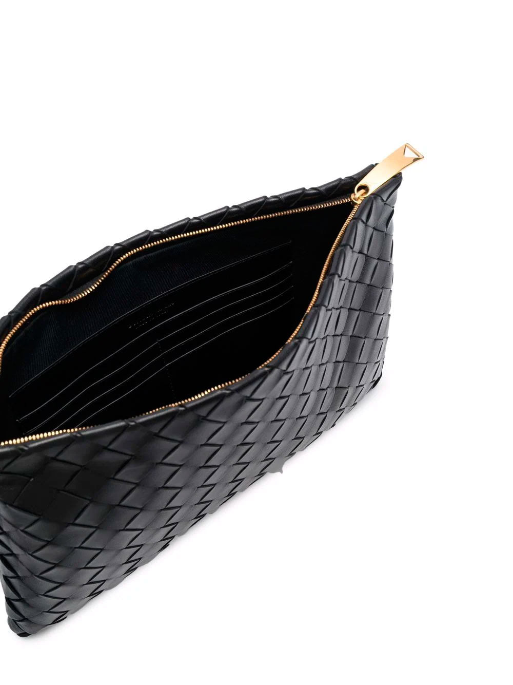 Medium clutch bag in woven nappa