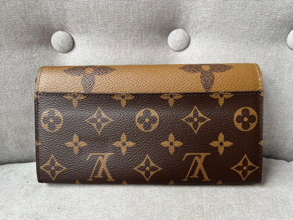 Louis Vuitton Sarah Wallet in reverse Monogram and Brown (RRP £550)
