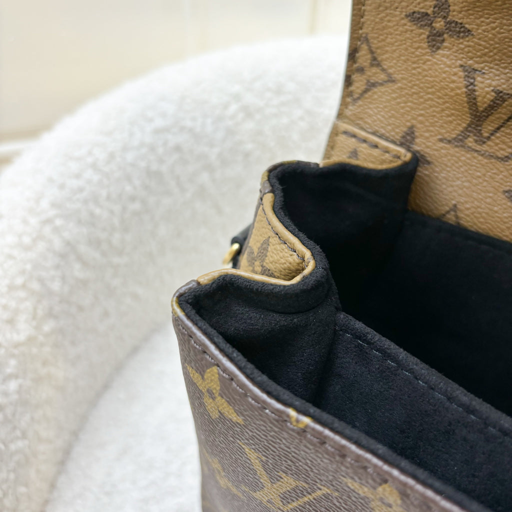 LV Pochette Metis in Reverse Monogram Canvas, Black Leather and GHW