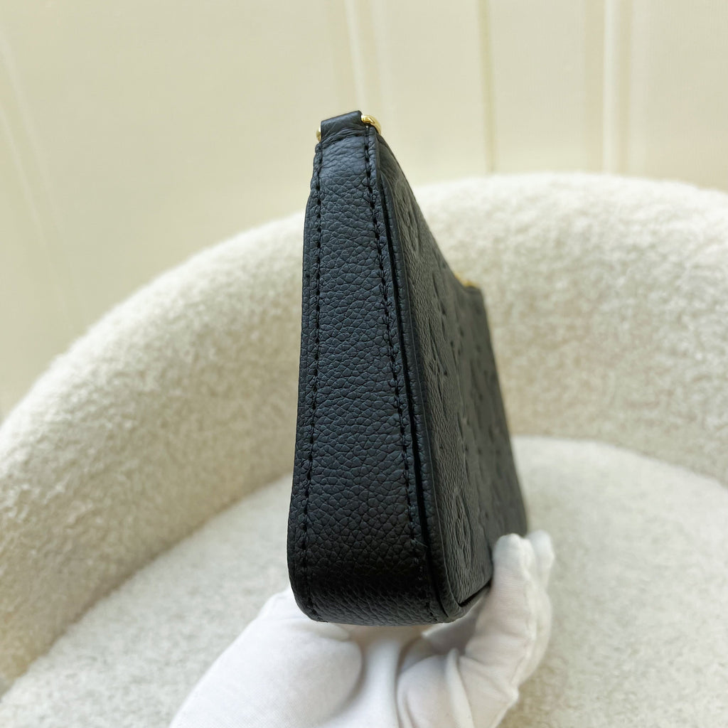 LV Easy Pouch on Strap Bag in Black Monogram Empreinte Leather and GHW