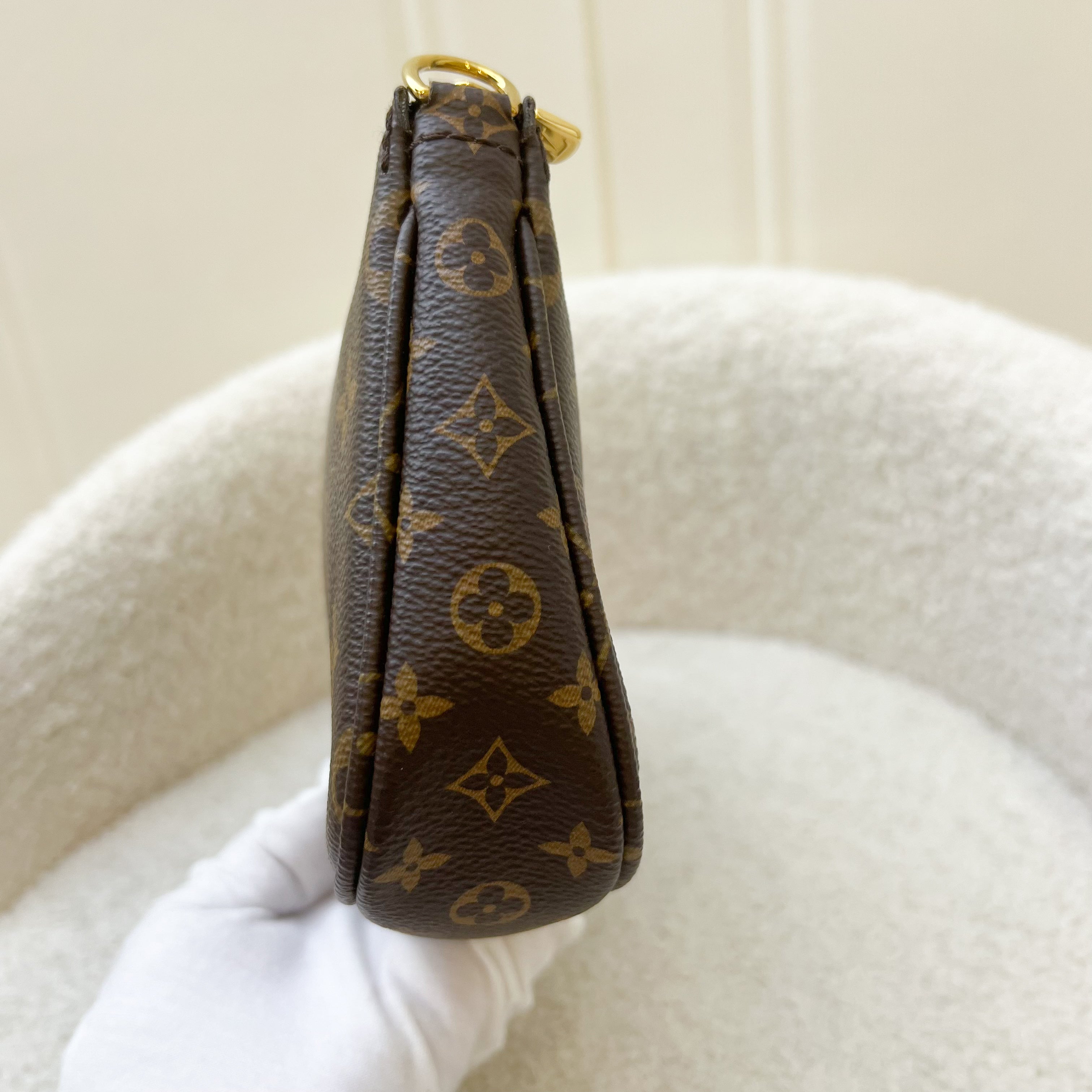 LV Multi Pochette Accessoires MPA Larger Pochette in Monogram Canvas GHW + LV Short Leather Strap