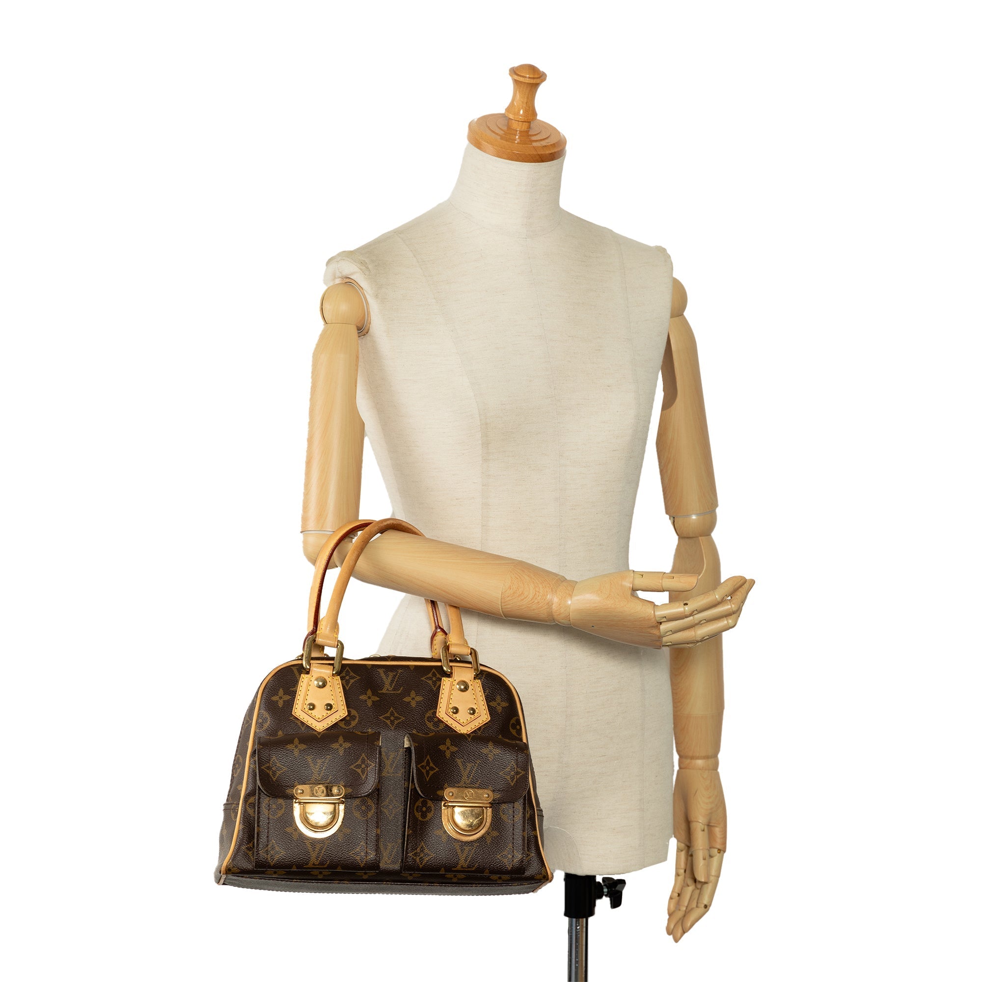 Brown Louis Vuitton Monogram Manhattan PM Handbag