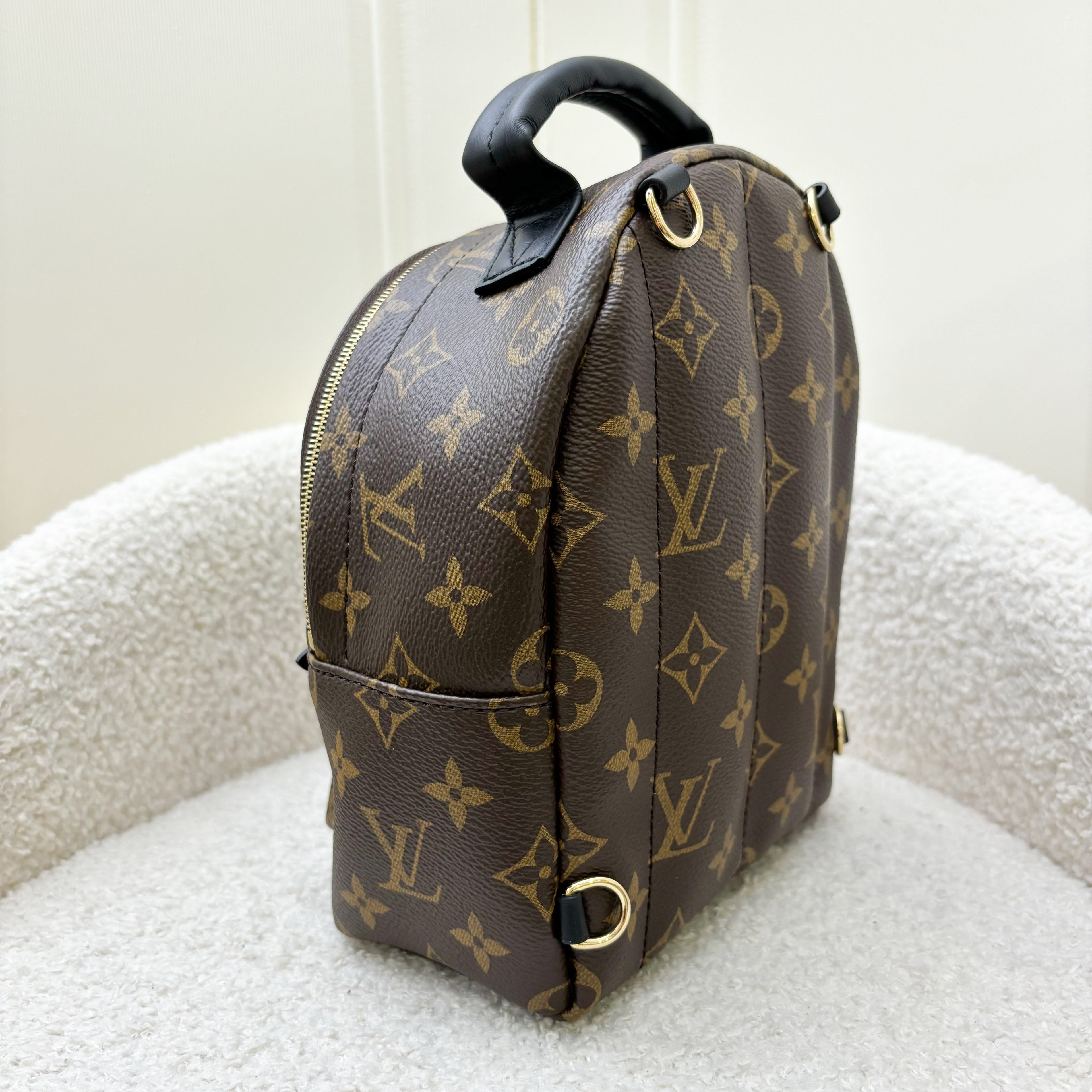 LV Palm Springs Mini Backpack in Monogram Canvas and GHW