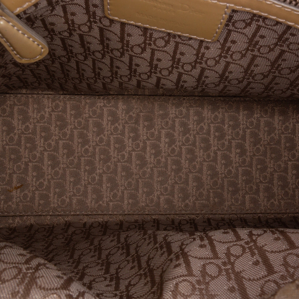 Dior Lady Dior Medium Brown Cannage Quilted Patent Leather