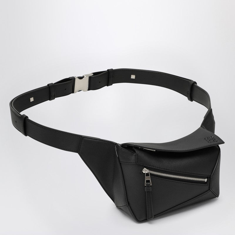 Loewe Mini Puzzle Bumbag In Black Leather Men