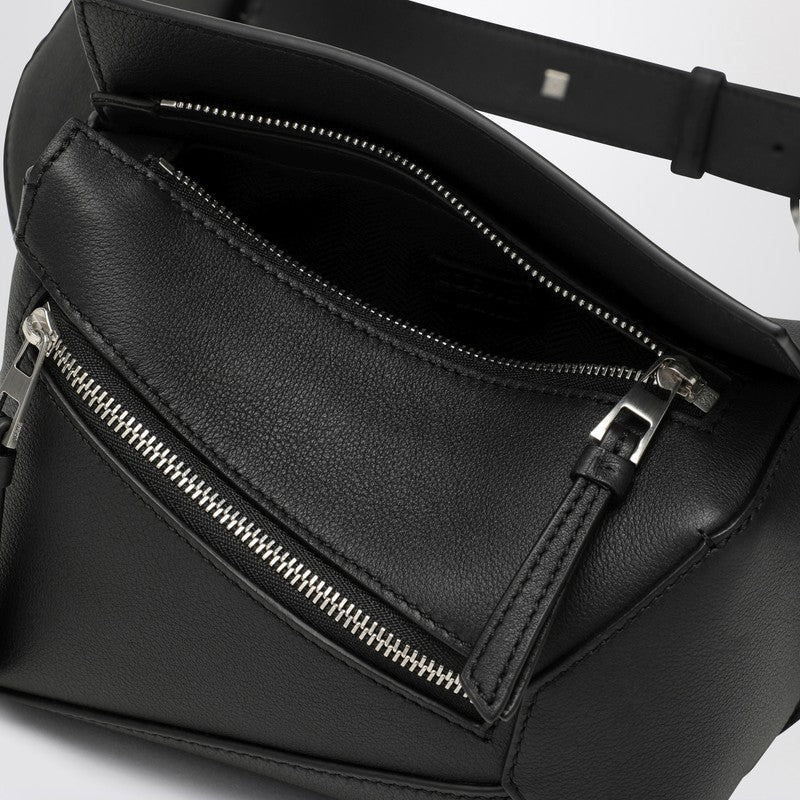 Loewe Mini Puzzle Bumbag In Black Leather Men