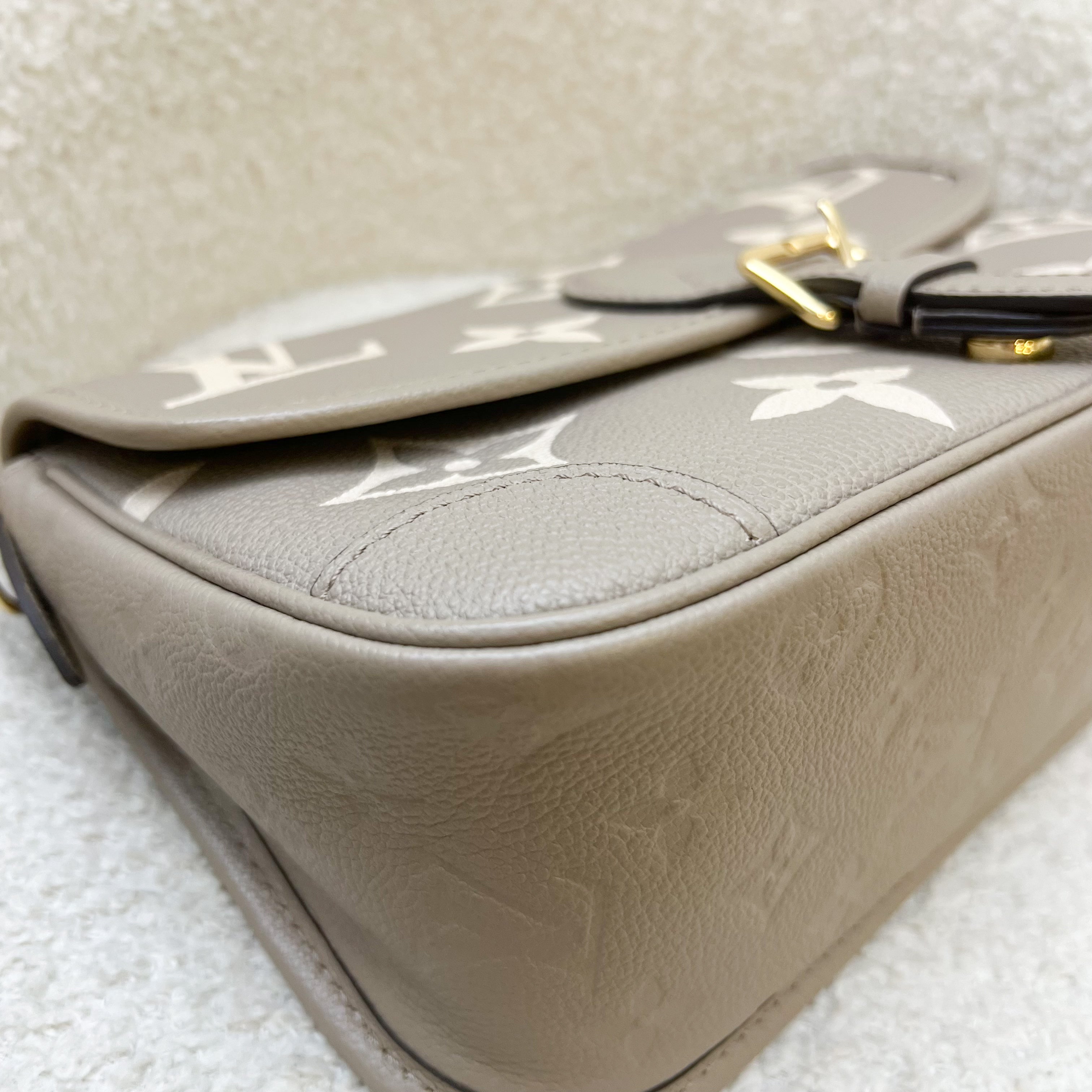 LV Diane PM in Tourterelle (Grey) / Creme Giant Monogram Empreinte Leather and GHW
