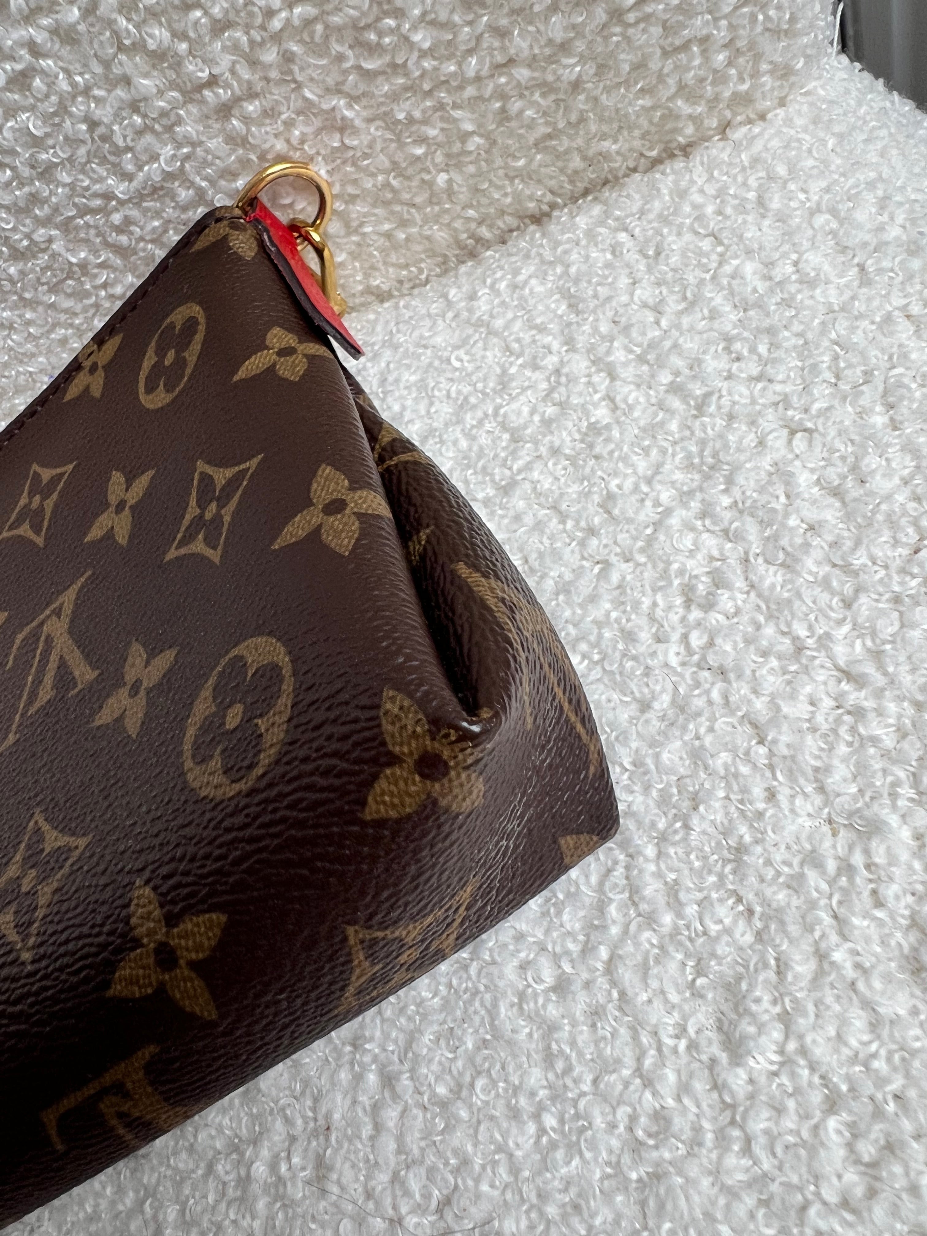 Louis Vuitton Red and Monogram Pallas Pochette