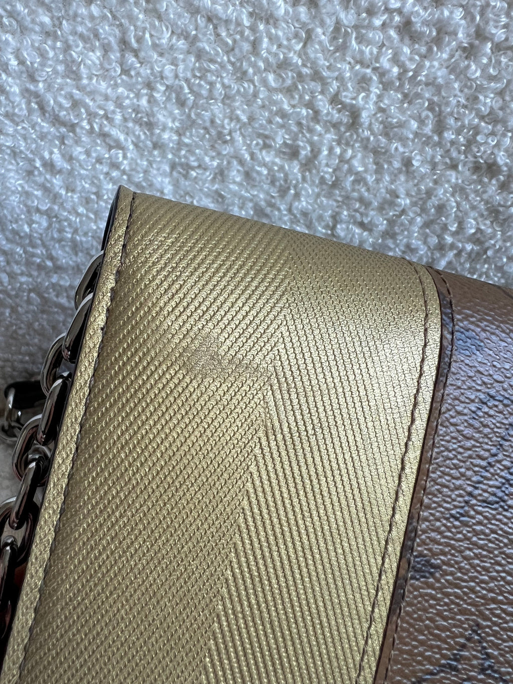 Louis Vuitton Reverse Monogram Studded Twist Chain Wallet