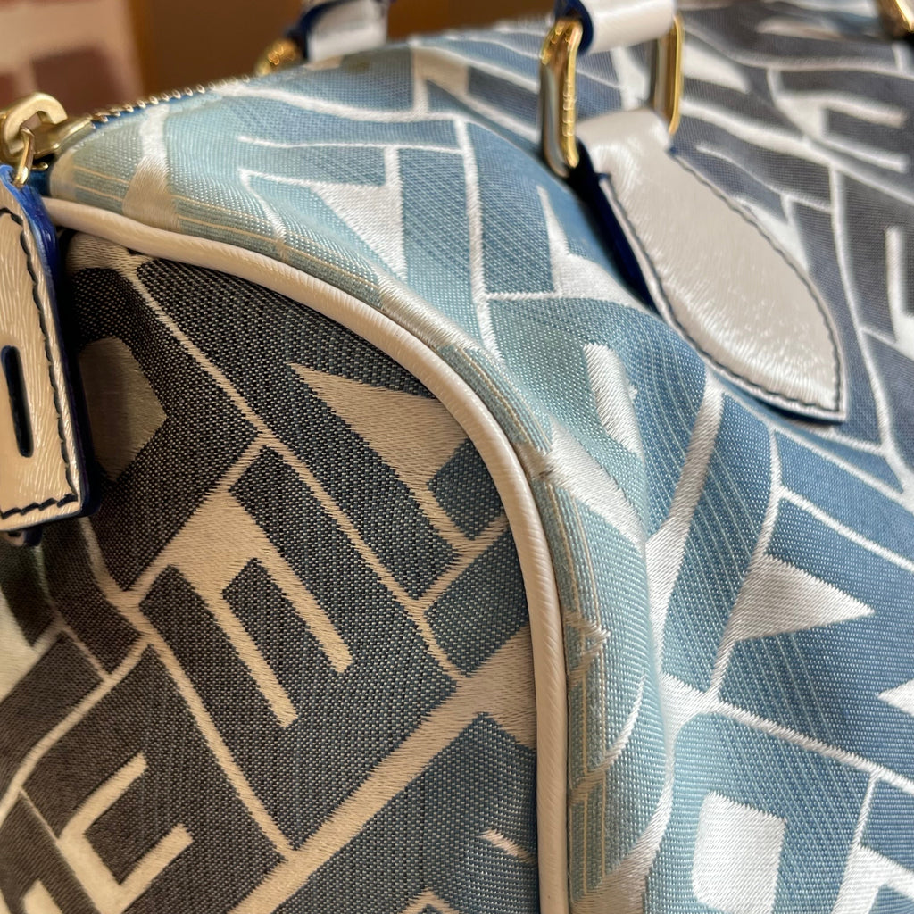 FENDI Bauletto Boston Ombre Canvas Satchel Bag