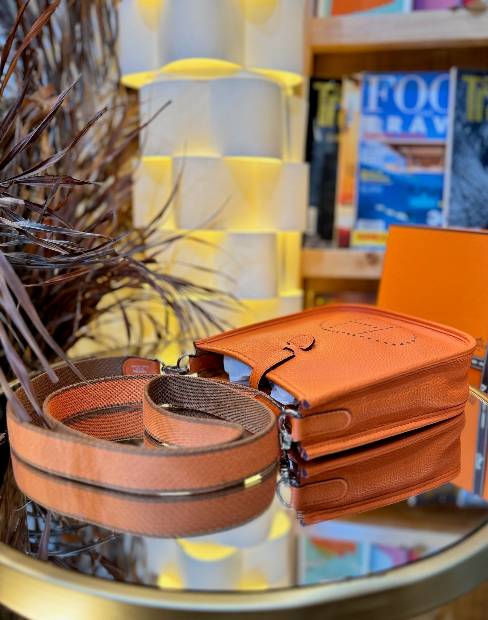 HermÃƒÆ’Ã‚Â¨s Evelyne TPM Orange Clemence Palladium Hardware