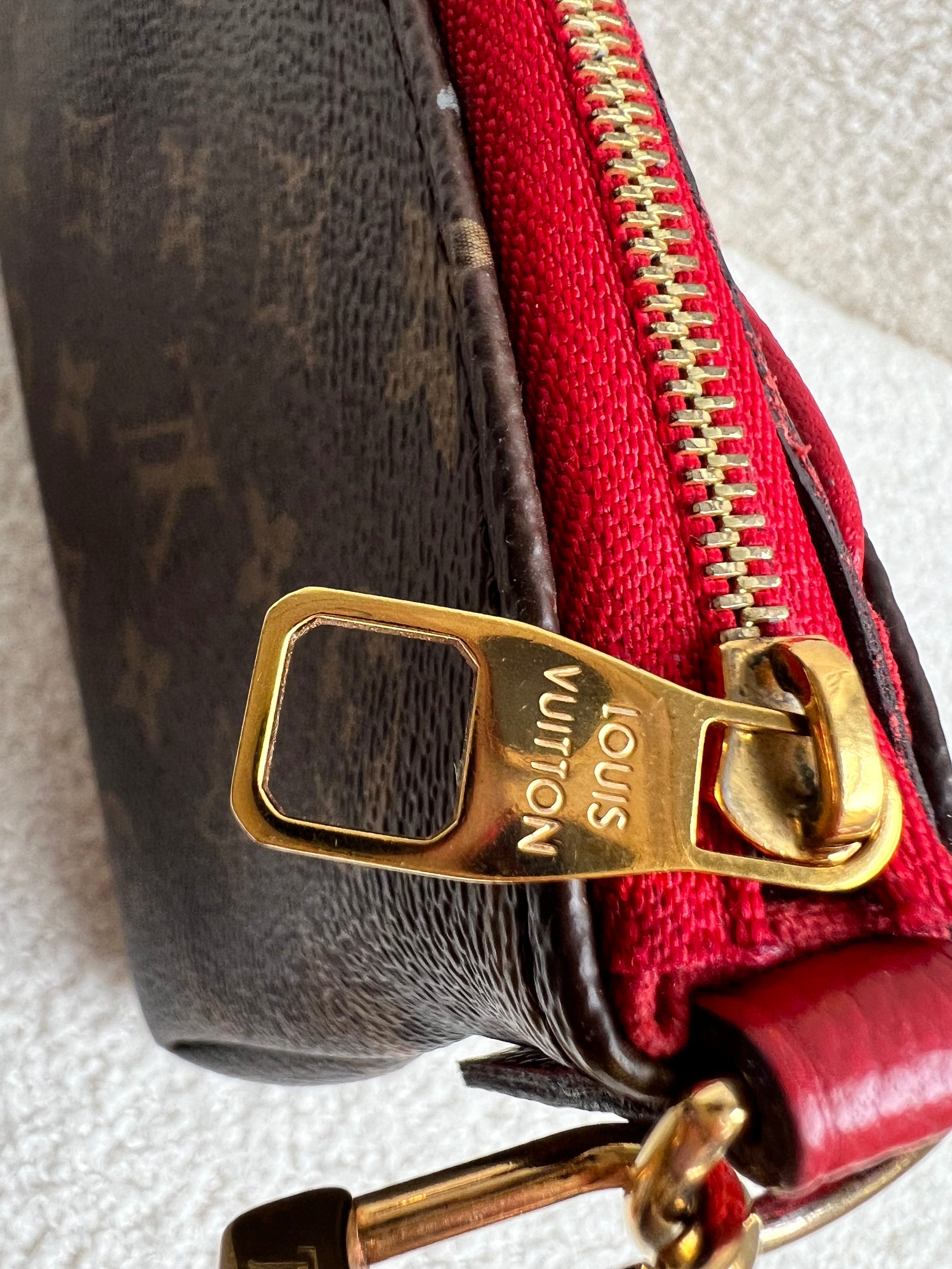 Louis Vuitton Red and Monogram Pallas Pochette
