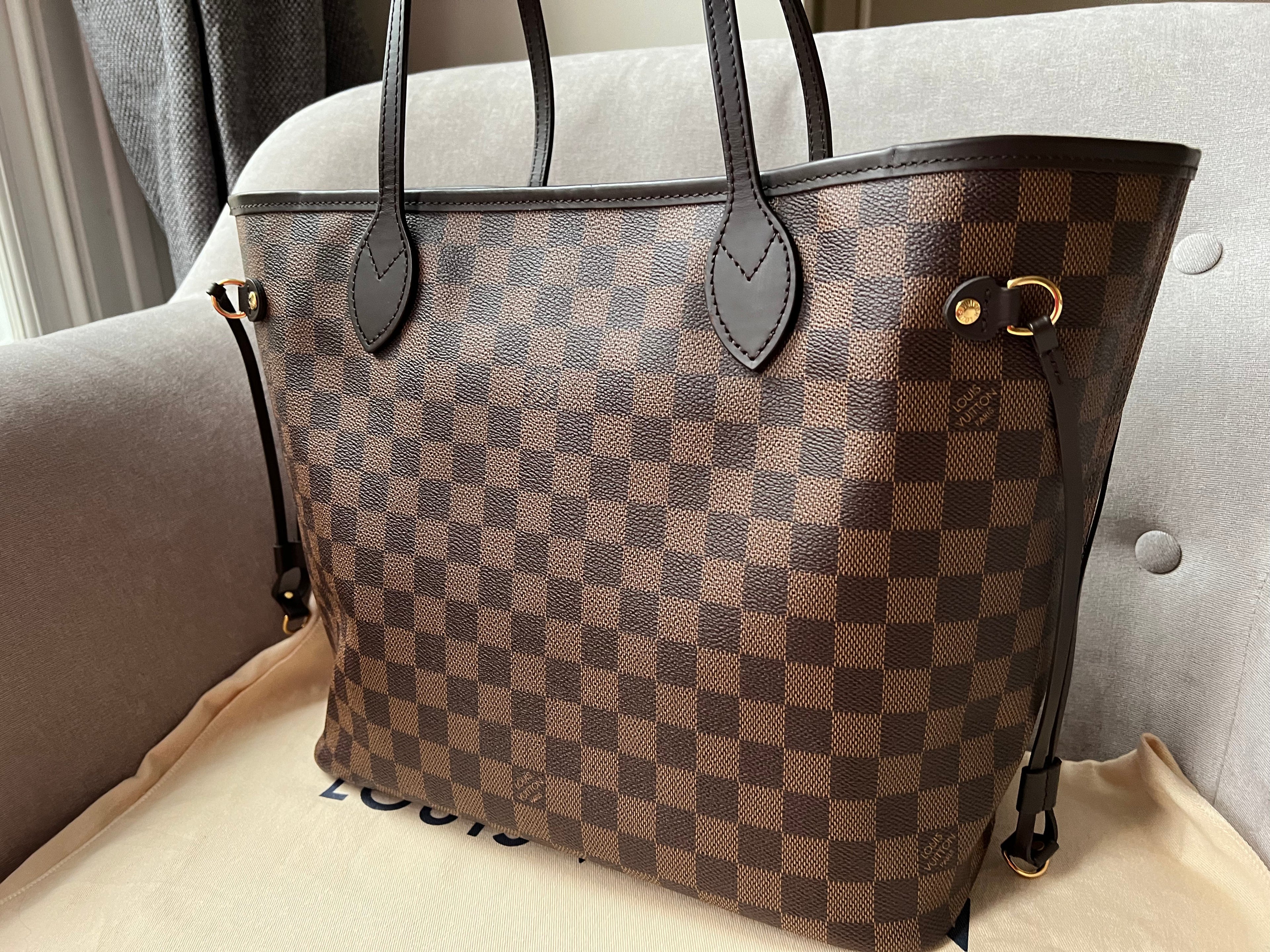 Louis Vuitton Neverfull MM Damier Ebene Rose Ballerine (RRP £1,410)