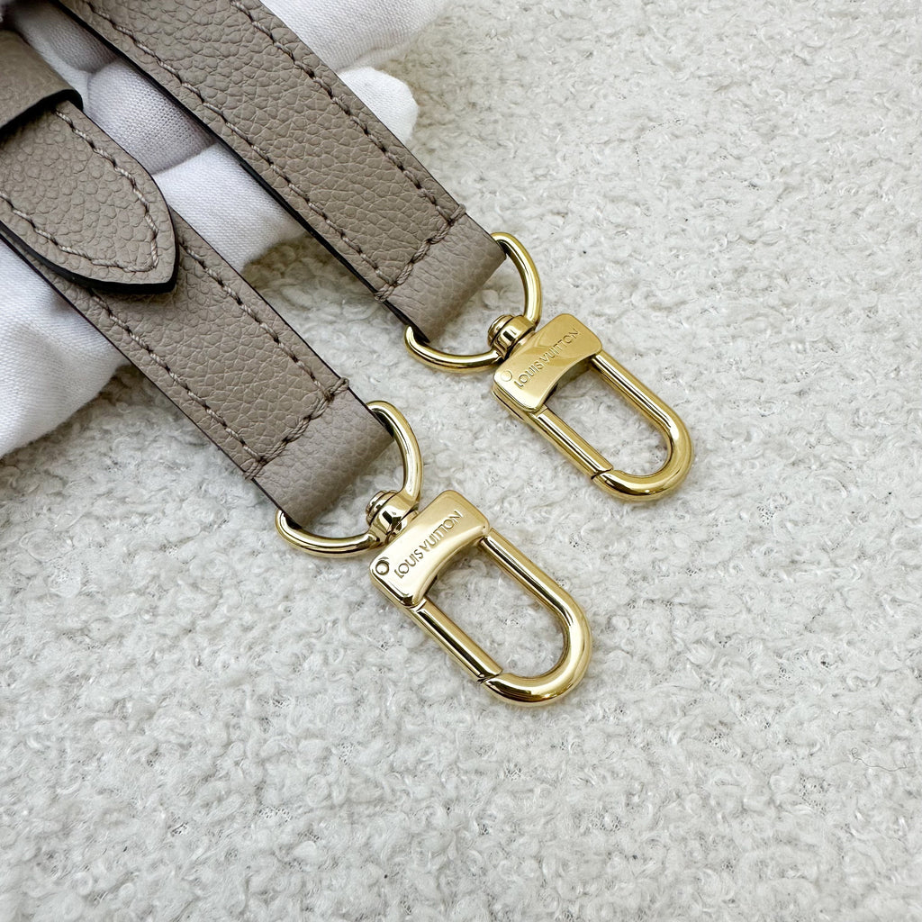 LV Onthego PM in Tourterelle (Grey) / Creme Giant Monogram Empreinte Leather and GHW