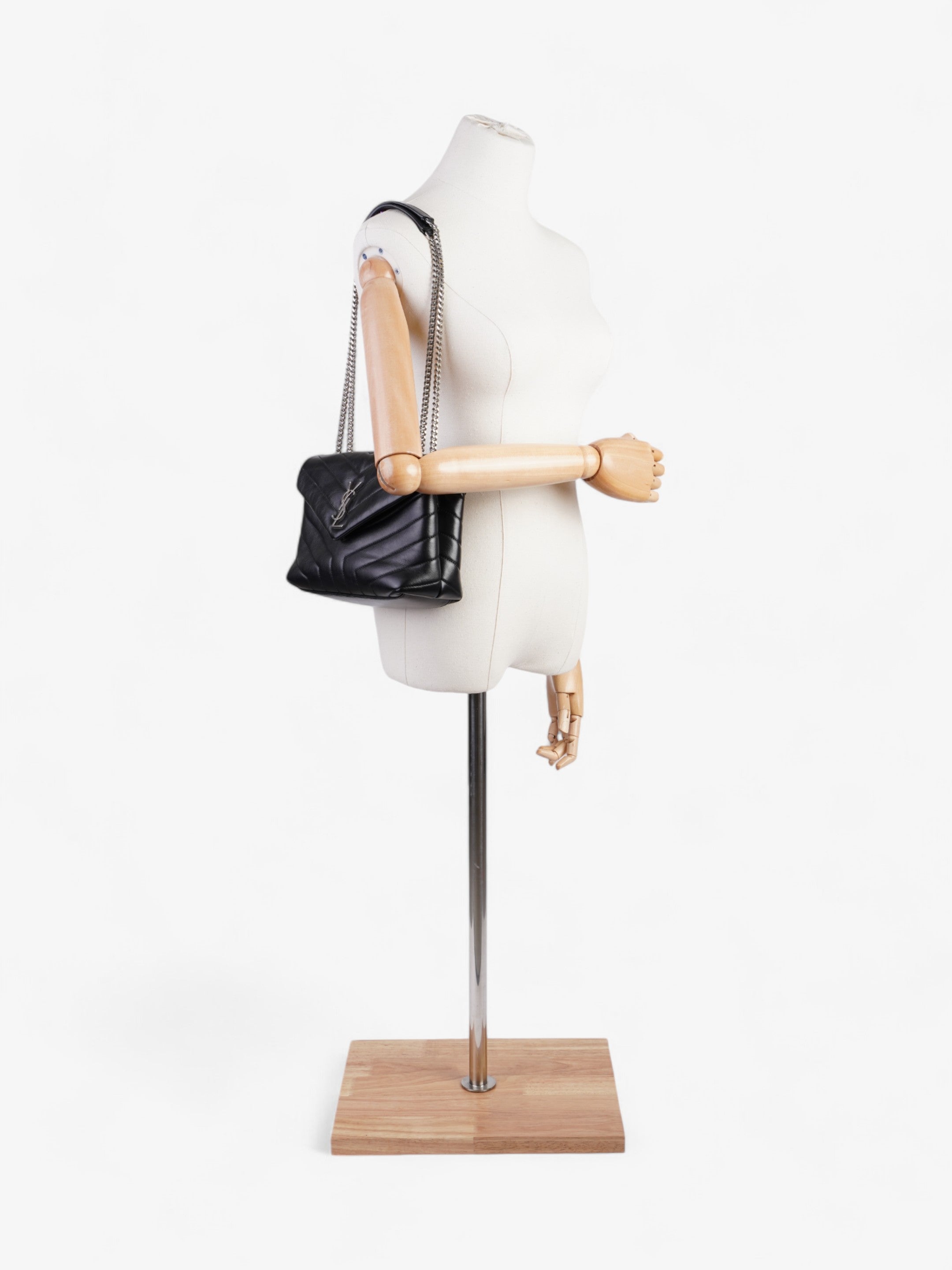 Saint Laurent Lou Lou Black Calfskin Leather Small