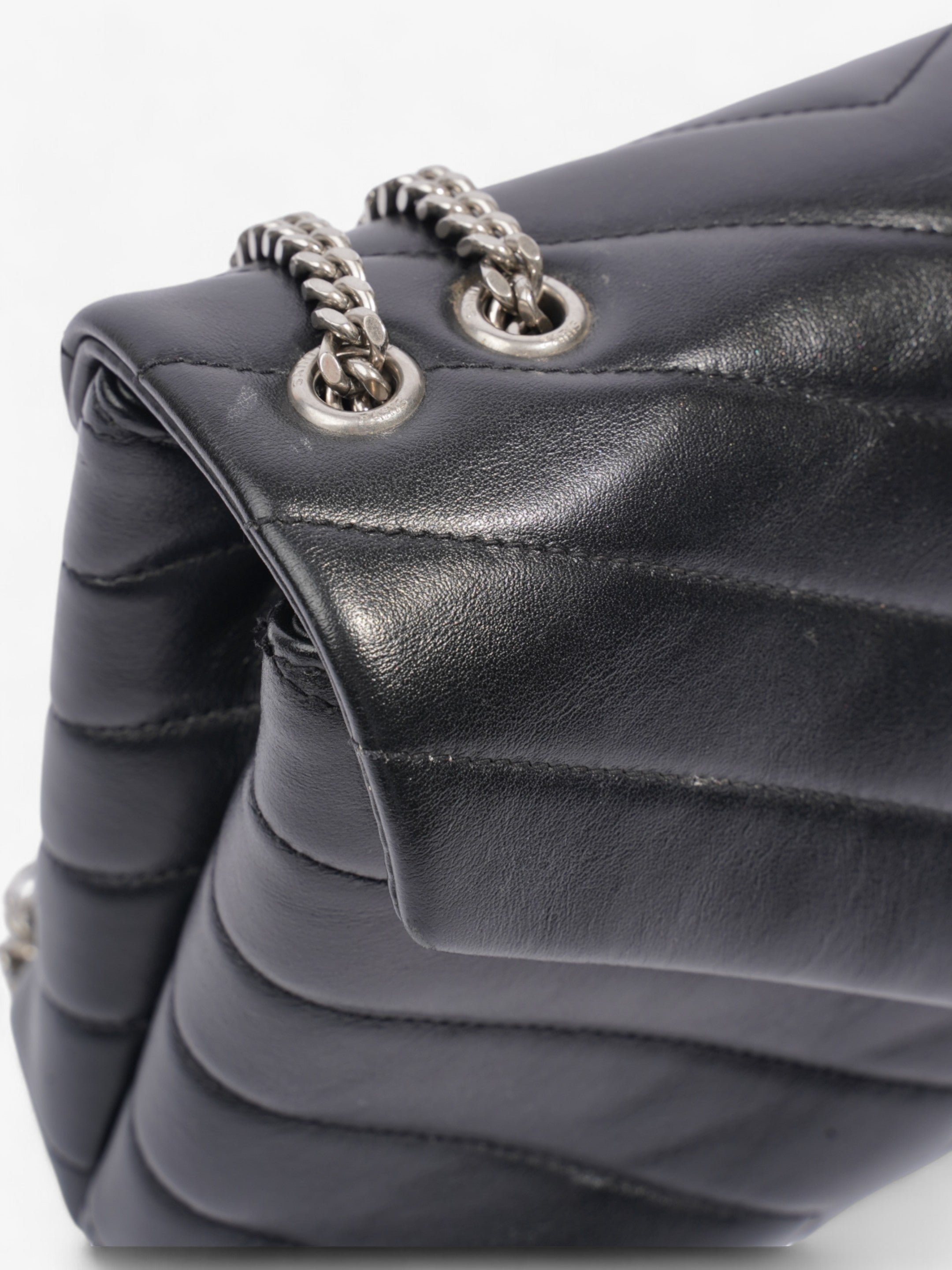 Saint Laurent Lou Lou Black Calfskin Leather Small