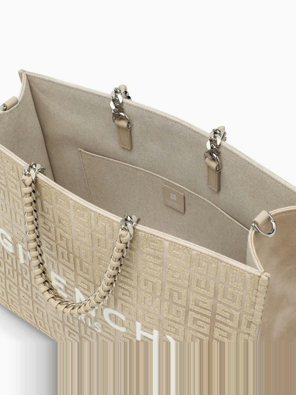 G-TOTE MEDIUM GOLD CANVAS WITH CHAIN
